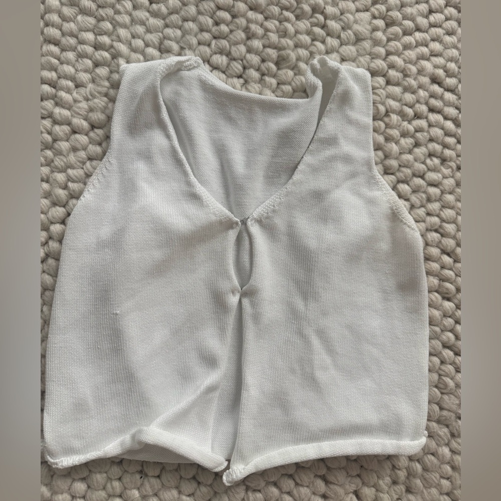 White Sleeveless Knit Top